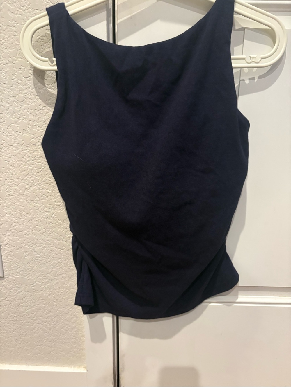 NWT OGL Plantive® Elastic Open Back Bra Tank Navy Large
